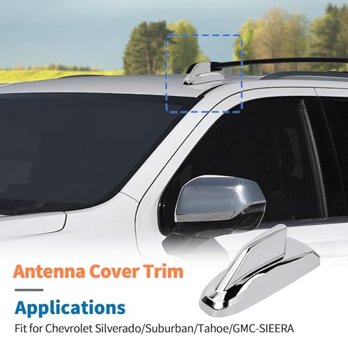 Garniture d'antenne requin chromée pour Silverado Tahoe 2019-2025 - 4