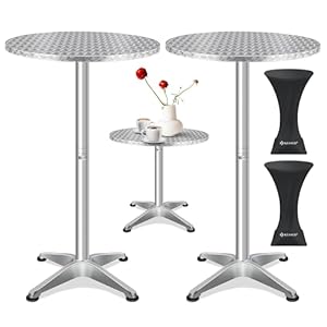 KESSER 2in1 Stehtisch Bistrotisch 2er Set Silber