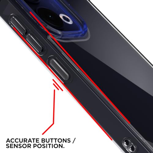 Image of Outlouders Back Cover for Oppo Reno 13 5G Clear Transparent PC + TPU Bumper Case with Raised Edges for Shockproof Protection (Transparent)