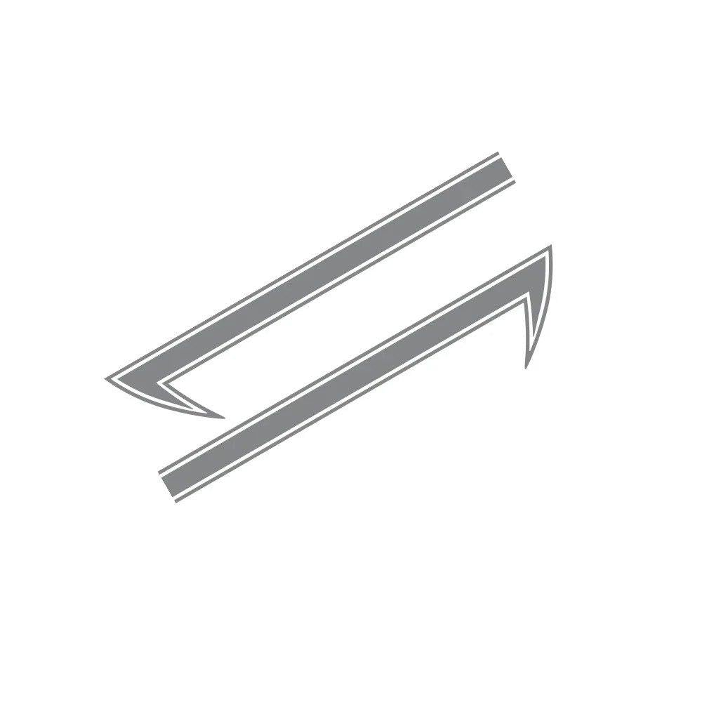 2PCS Car Bumper Stickers Vinyl Decals Auto Tuning Accessories(Glossy Grey)