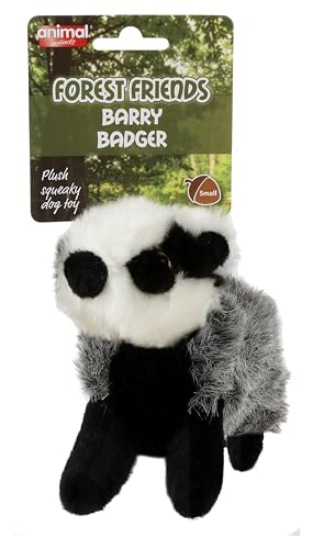 Animal Instincts Forest Friends - Giocattolo per cani in peluche morbido e confortevole, motivo: Barry Badger, piccolo