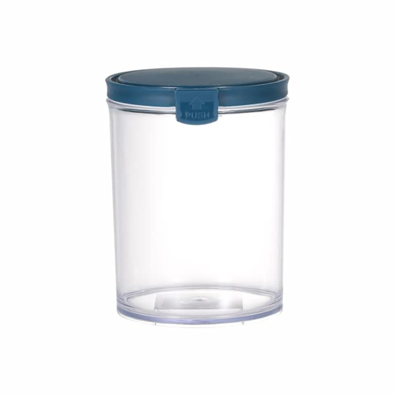 Vague plastic round food container, blue/brown/green 1.2 liter capacity, 02-933