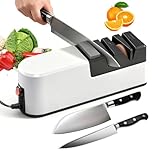 Professional Electric Kitchen Knife Sharpener, 5 in 1 Work Any Sharp Knifes Sharpeners, Sharpening System with Straight Blade for Rough Repair Sharpening of Knives