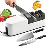 Professional Electric Kitchen Knife Sharpener, 5 in 1 Work Any Sharp Knifes Sharpeners, Sharpening System with Straight Blade for Rough Repair Sharpening of Knives