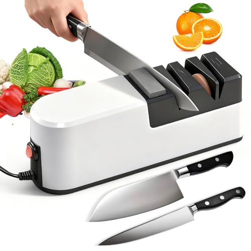 Professional Electric Kitchen Knife Sharpener 5 in 1 Work Any Sharp Knifes Sharpeners Sharpening System with Straight Blade for Rough Repair Sharpening of Knives