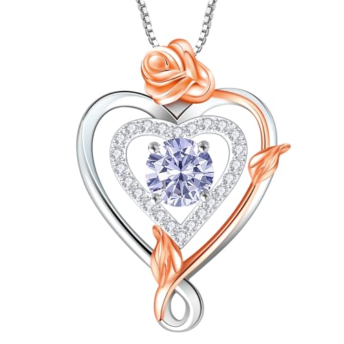 RIVIKO Rose June Birthstone Necklace Only $79.99 at Amazon