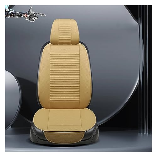 Housses de siège avant auto cuir PU beige dossier coussin universel