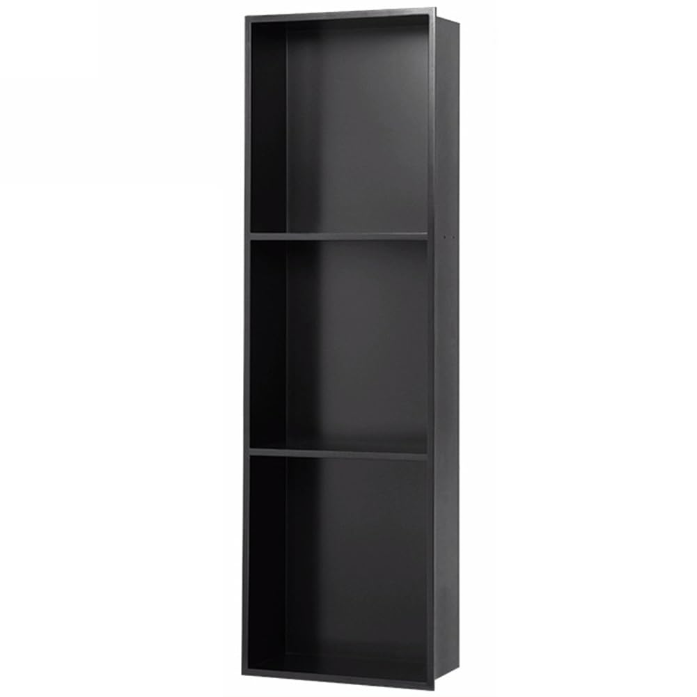 QUSYZD Stainless Steel Shower Nich, Bathroom Recessed Shower Niche, Square Shower Niche Bathroom Shelf for Bathroom Storage/Shampoo/Toiletries,Black-70x28x12.5cm/,Black-90x28x12.5cm/2.95x0.91x0.41ft