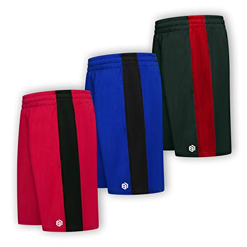 Boys Premium Active Athletic Performance Shorts with Pockets - 3 Pack