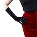 DooWay 16-inch Elegant Black Long Gloves Velvet Touchscreen TECH Opera Evening Elastic Stretchy Women Finger Gloves One Size
