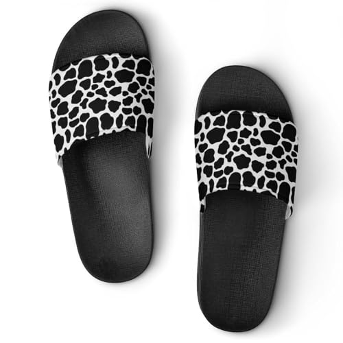 JZemdybill Pantuflas antideslizantes, deslizadores de gato y flores de cerezo para hombres y mujeres, toboganes de ducha, Estilo negro 7, 44 EU