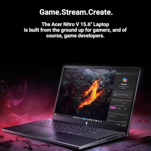 Nitro V 15.6" Gaming Laptop, AMD Ryzen 5 7535HS Hexa-Core, NVIDIA GeForce RTX 4050, 144Hz FHD IPS, 16GB RAM, 512GB SSD, WiFi 6, Backlit Keyboard, US Version KB, PDG HDMI Cable, Windows 11 Pro - Notebook - Immagine 6