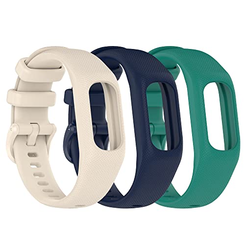 Image of 3PCS Soft Silicone Bands Compatible with Garmin Vivosmart 5 Straps Replacement Wristbands Bracelet Band Case Cover for Women Men, Small /Large Size