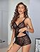 Avidlove Sexy Womens Pajama Sets Lace Lingerie Set Sheer Sleepwear V Neck Cami PJS Set Black S