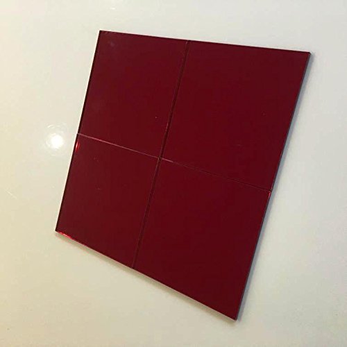Super Cool Creations Square Tiles, Red Mirror - Pack of Ten - 4cm x 4cm
