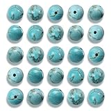 NITOPUPU 100Pcs 8mm Natural Smooth Turquoise Gemstone Beads Round Loose Stone Beads for Jewerly Making with Crystal Stretch Cord