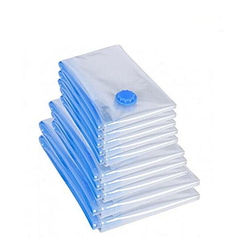 Vacuum Storage Sealer Bags 24 Pcs (12 x Jumbo, 12 x Large) for Clothes, Dress, Winter Coats, Blankets, Pillows Comforters for Travel Space Saver Seal Compression Bags without Pump