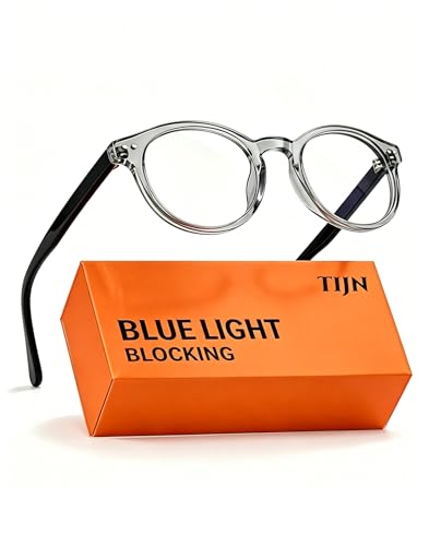 Image of TIJN Blue Light Blocking Glasses Men Women Vintage Thick Round Rim Frame Eyeglasses