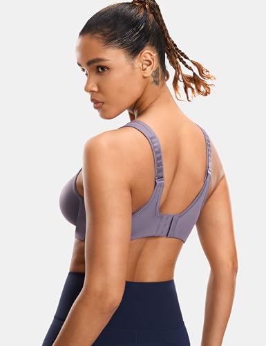 Image of SYROKAN Women's Max Control Underwire Sports Bra High Impact Plus Size with Adjustable Straps Unlined Bra