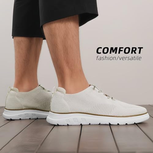 Image of Mens Oxfords Casual Fashion Slip on Shoes Dress Business Sneakers Mesh Work Comfortable Lightweight Soft Sole