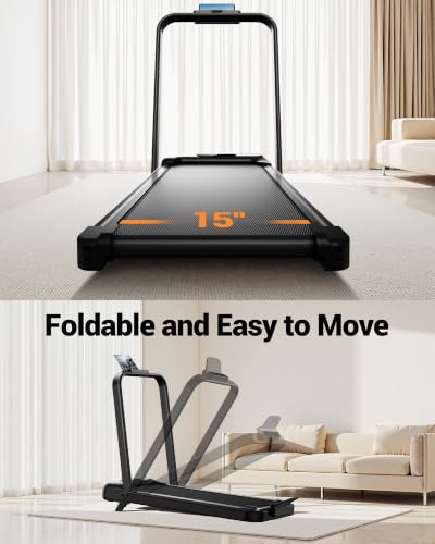 Image of 12% Incline Walking Pad Treadmill, Under Desk Treadmills for Home