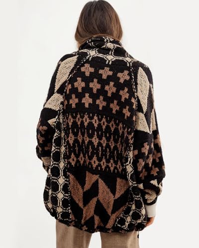 LaurelTree Womens Cardigan Sweaters Open Front Button up Weaters Y2k Knit Chunky Winter Outerwear Coats with Hem Drawstring2