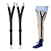 Men's Shirt Stays Y-Style Adjustable Elastic Garter Straps Sock Suspenders - 0.8" Wide 1 Pair Black
