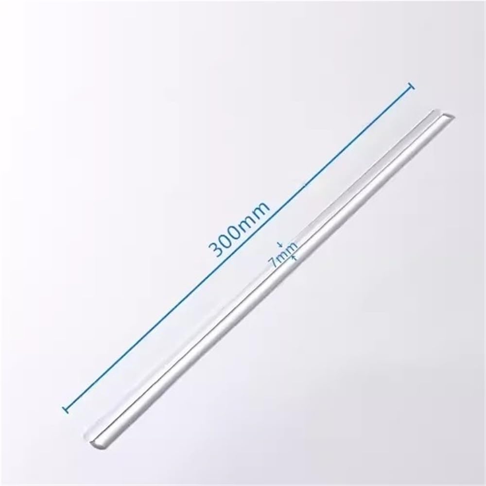 Bastoncini agitatori in vetro, Bacchette for agitazione in borosilicato trasparente da 100 pezzi, estremità arrotondata liscia, dimensioni multiple for laboratorio(7X300mm)