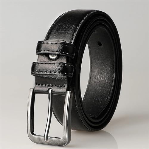 Mnjyihy Men's Fashion Business Belt PU Leather Metal Buckle Belt With Cargo Pants Jeans4