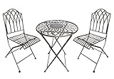  Metall Sitzgarnitur Set 3er Braun Gartenstuhl Tisch Robust Für Innen & Außen