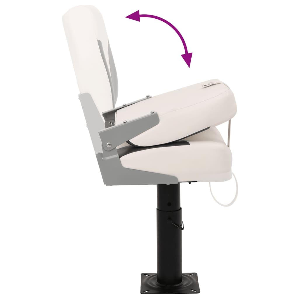 VidaXL Asiento De Barco Con Pedestal Altura Ajustable 360° Giratorio, Silla De Capitán De Barco Con Pedestal, Asiento De Barco Con Montaje Giratorio