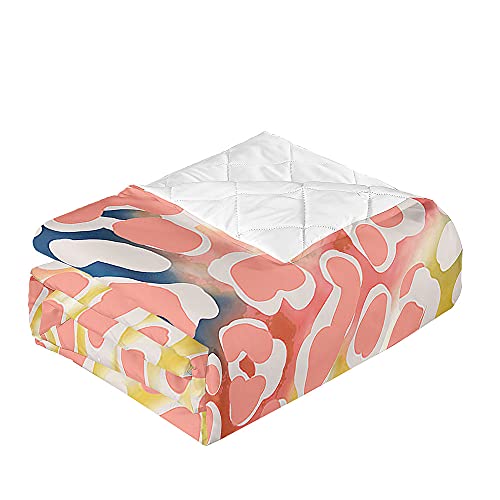 Jeté de lit matelassé 230x280 couverture courtepointe léopard corail