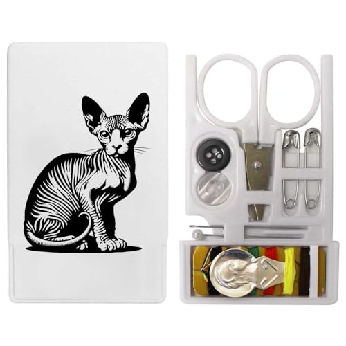 'Sphynx Cat Sitting' Mini Travel Sewing Kit (SE00038228)
