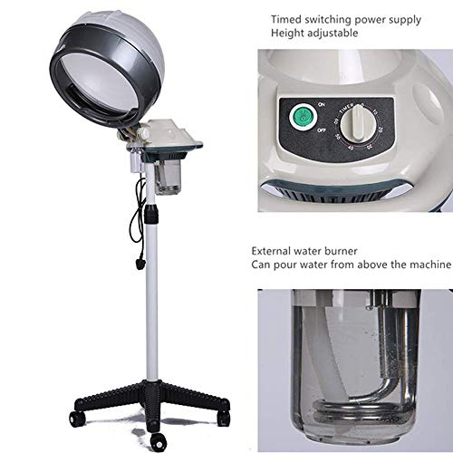 WRQ Droogkap met standaard, salon cup haarstomer machine, salon spa haar stomer rolling staan met capuchon haarkleuring pererming conditioner stoomboot 650 W - Image 5