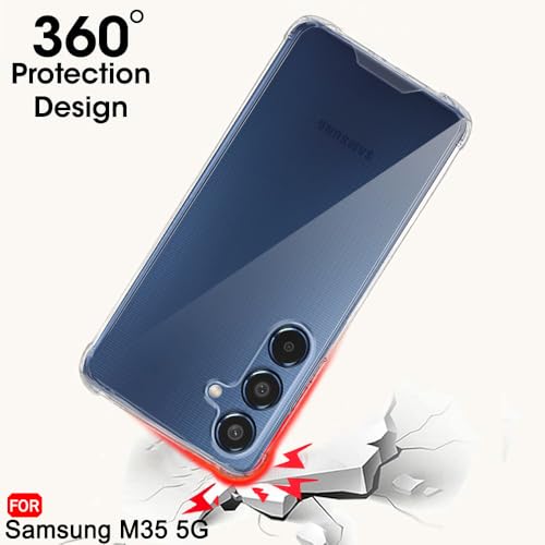 Image of TheGiftKart Crystal Clear Back Cover Case for Samsung Galaxy M35 5G | 360 Degree Protection | Shock Proof Design | Transparent Back Cover Case for Samsung Galaxy M35 5G (PC & TPU, Transparent Bumper)