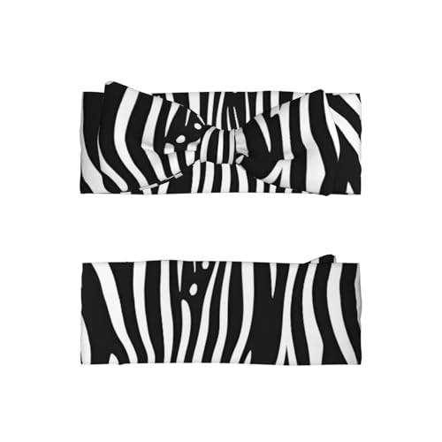 black and white zebra stripes Prints Baby Bow Headband - Super Stretchy Soft Bows Hair Accessories for Newborn Infant Toddlers Kids Girls - Elastic and Skin-Friendly2