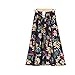URYYRIT Robe de Plage Printemps Et Automne Bohemian Bohemian Grande Jupe en Lin Swing Plage Coton Jupe Longue Imprimé Haute Taille Une Jupe Longue-an,Skirt Length 80Cm