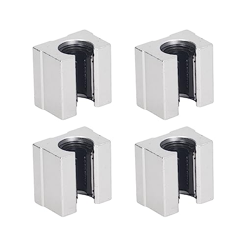 4 Pcs SBR12UU Linear Ball Bearing Slide Block - High Accuracy Aluminum Alloy Open Linear Bearing for Industrial Machinery