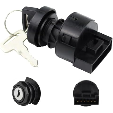 Ignition Key Switch for Pola-RIS Ranger RZR Sportsman 170 300 325 400 425 450 500 550 570 600 700 800 850 900 1000 2001-2018, Replace 4011002 4012165 4010390 4012164, 3 Position 6 Pins Cover