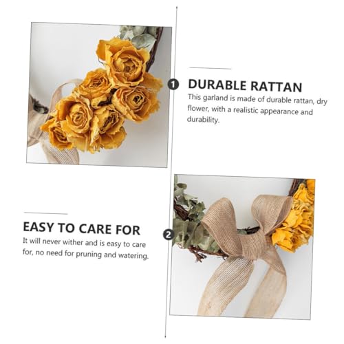 Guirnalda de rosas secas amarillas para decoración miniatura 7