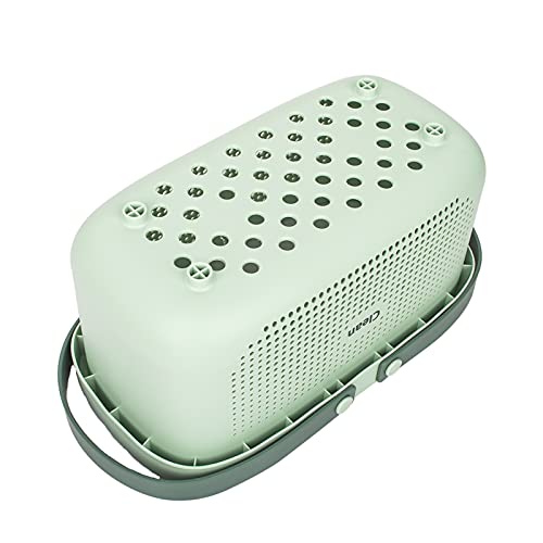 Jiatua Plastic Storage Basket With Handle Portable Shower Caddy Tote Organizer Basket Bin For Bathroom Kitchen Dorm Room Bedroom (Large, Green) #TOP2