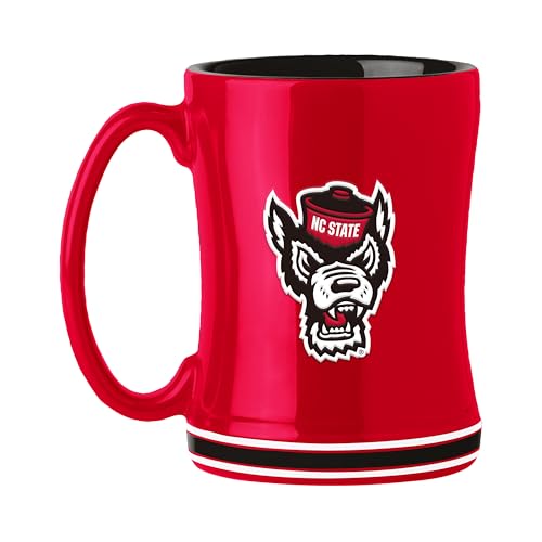 Image of Logo Brands NCAA North Carolina State Wolfpack 14 oz Relief Coffee Mug - Officially Licensed Mug, Sculpted 3D Logo and Team Colors - Comfortable Handle and Glossy Finish for College Sports Fans