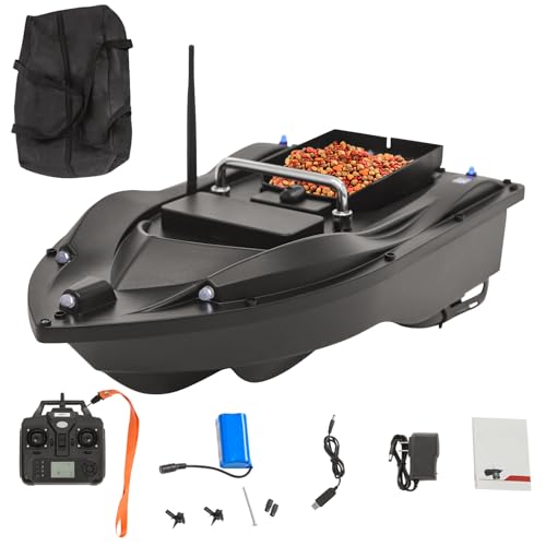 FiueStur Bait Boat, RC Bait Boat with 1968ft Remote Control, 5200mAh Battery, Single Bait Container, 16 GPS Points & Auto Return, ABS Waterproof Design for Lake & Saltwater Fishing