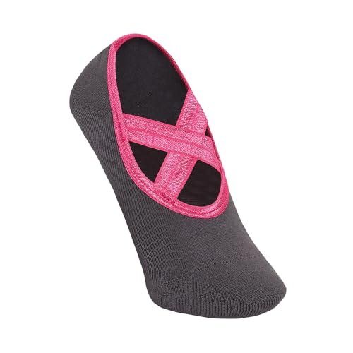 Image of Mint & Oak Pilates Socks with Grips for Women, Ankle Length Non-Slip Yoga Socks, Cotton Ideal For Yoga, Pilates, Gym, Workout, Cute Women's Gift