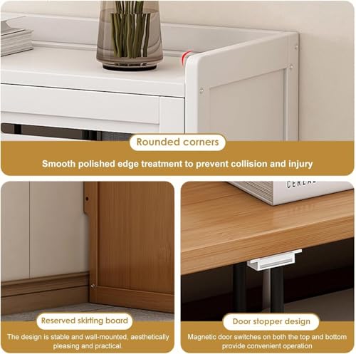 Gabinete para enrutador WiFi con gestión de cables y regleta organizadora de pie marrón 8