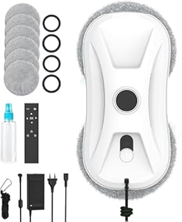 Oamger Fensterputzroboter 5600Pa, Fensterputzroboter mit Doppelstrahl Sprühfunktion, Fensterreiniger Roboter mit Fernbedienung, 3 Reinigungswege, Intelligente Navigation und Kantenerkennungssystem