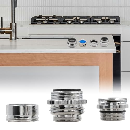 Aginkgo 9PCS Faucet Adapter Kit Brass Aerator Adapter Set Male Female Kitchen Sink Faucet Adapter to Garden Hose Water Filter Standard Hose via Diverter - Thumbnail 2
