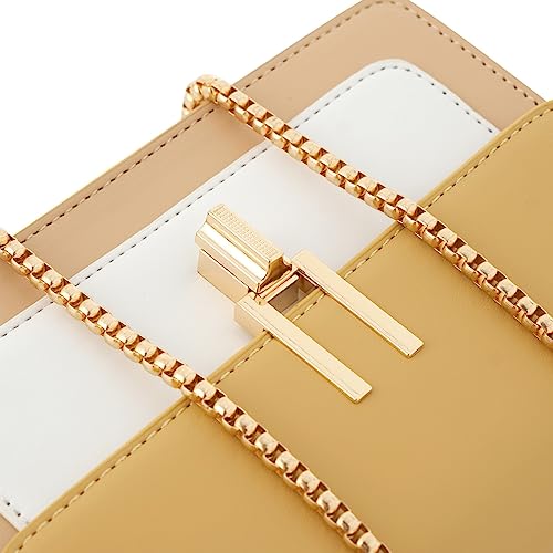 Colorblock Faux Leather Crossbody Bags for Women Medium Size, Cross Body Purse Satchel Shoulder Bag Cute Designer Handbags