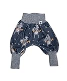 Pumphose Jersey haremshose Gr. 56-110, hose mädchen junge, Blau senf schnecke, Babyhose, Kinderhose (104-110)