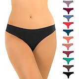 Pretty Sweet Basics Women's No Show Laser Cut Thong, Assorted Colors, Large, 12 Pack